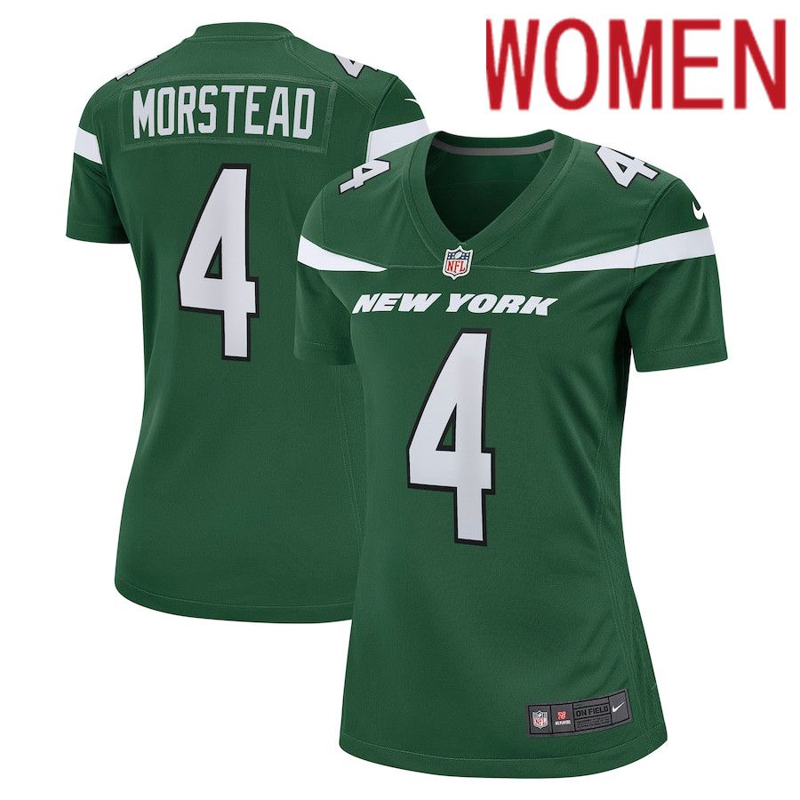 Women New York Jets #4 Thomas Morstead Nike Gotham Green Game NFL Jersey